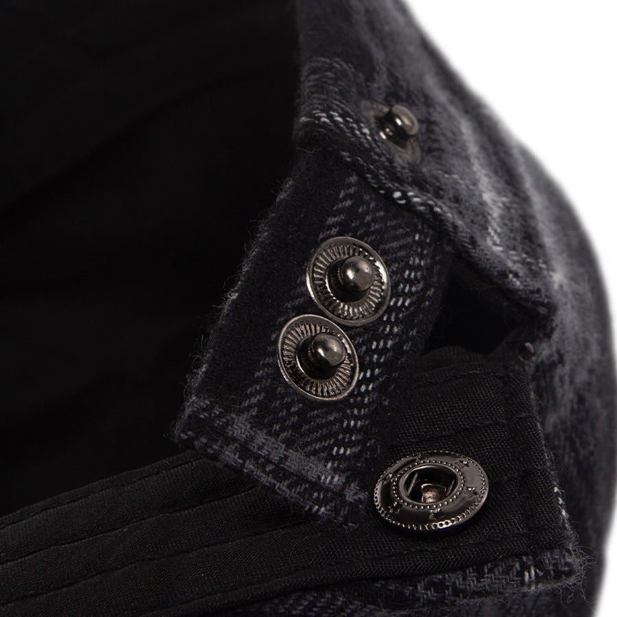 LIA | Plaid cotton velvet flat cap
