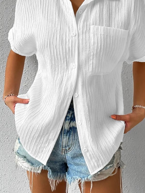 NEW🔥2025 Women's Button Placket Casual Cotton Shirt