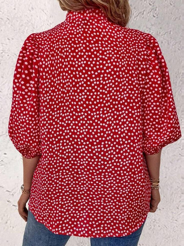 Women Polka Dots Blouse Shirts Casual