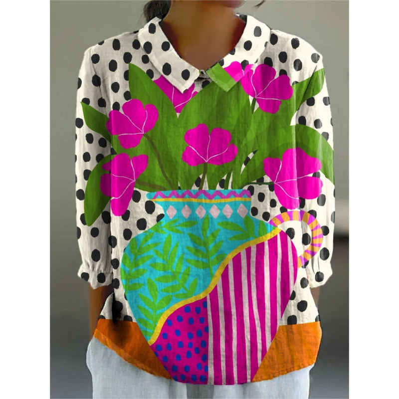 AirFlow Floral Pullover Shirt – Casual & Elegant