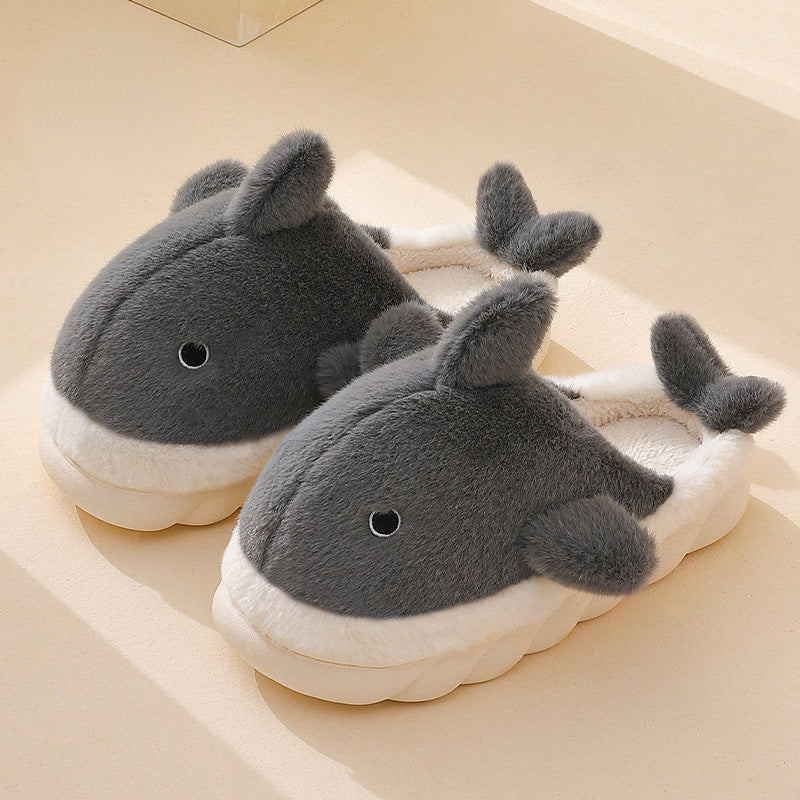Heel-covered Powder Blue Super Soft Warm and Anti-slip Fluffy Slippers