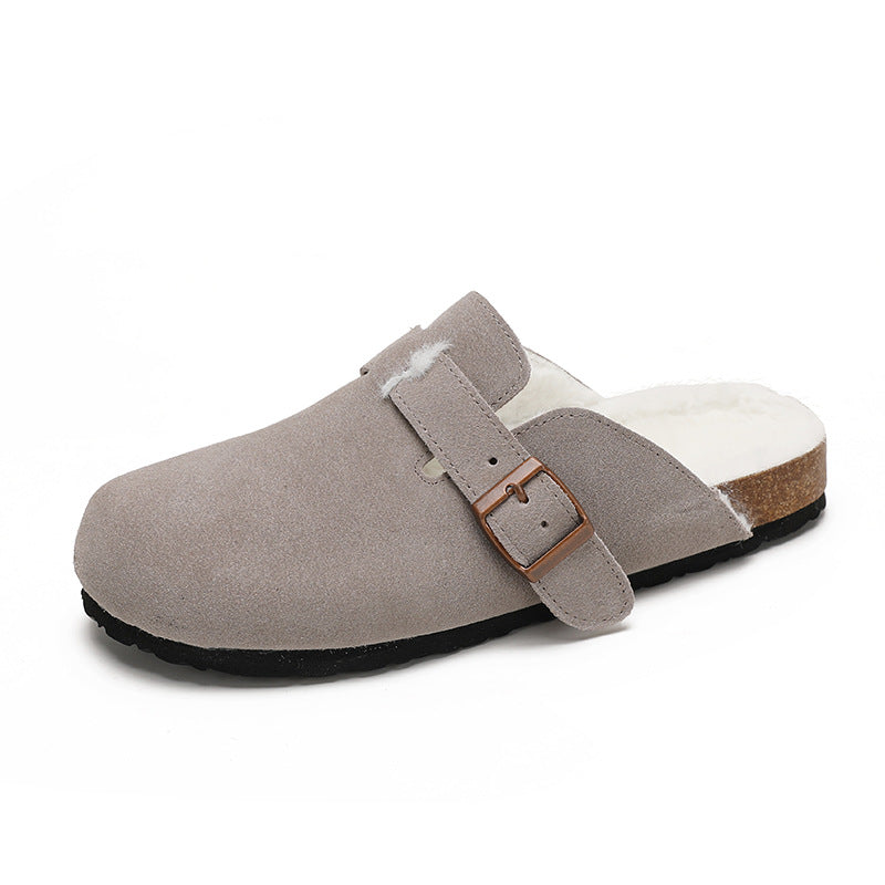 Orthopedic Sandals Women��s Suede Mules Slippers Cork With Arch Support