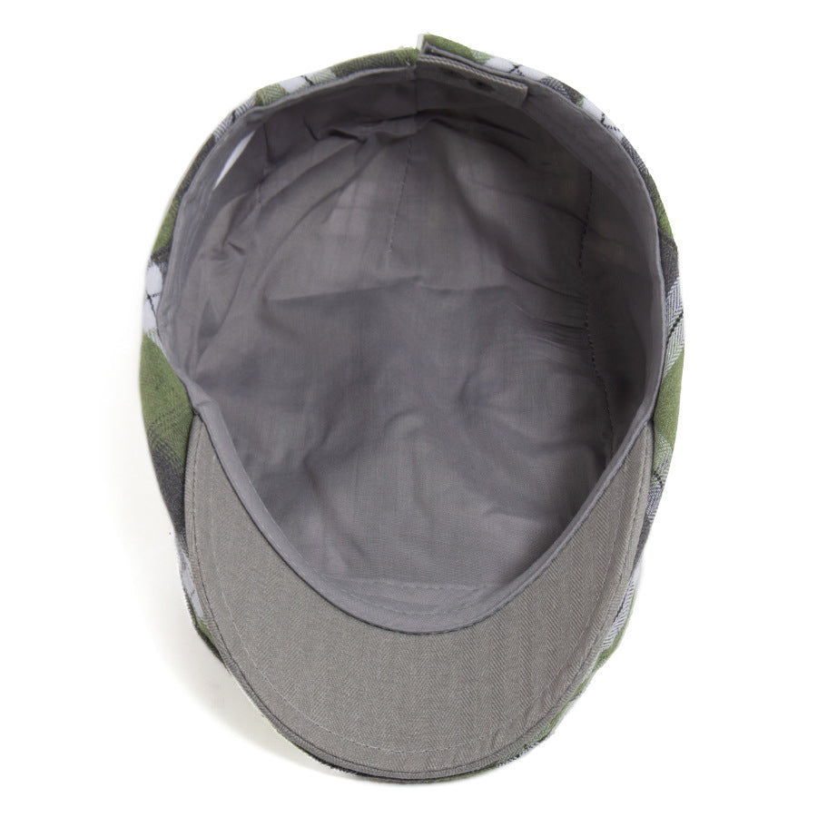 LIA | Cotton plaid patchwork flat cop hat