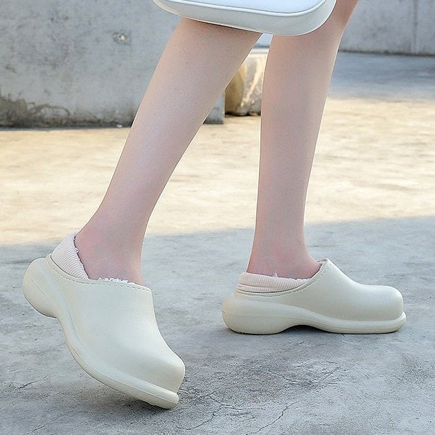 Women Cute Fur Slippers Elastic EVA Winter Shoes