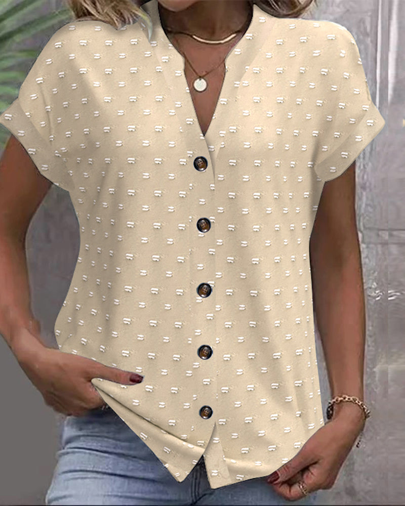 2025 Button Down V-Neck Shirt