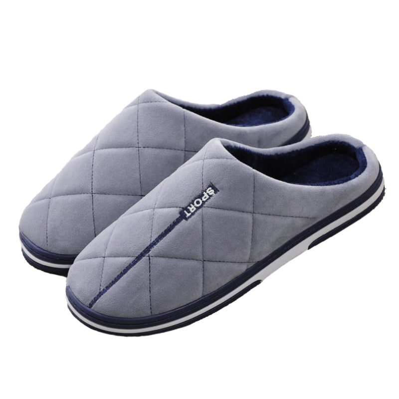 Short Plush Men Winter Slippers Big Size Family Shoes