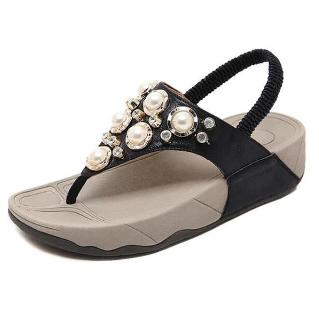 Arch Support Sandals For Women Back Strap Soft Thong Rhinestone Bling Flip-flops Stylish Summer Season