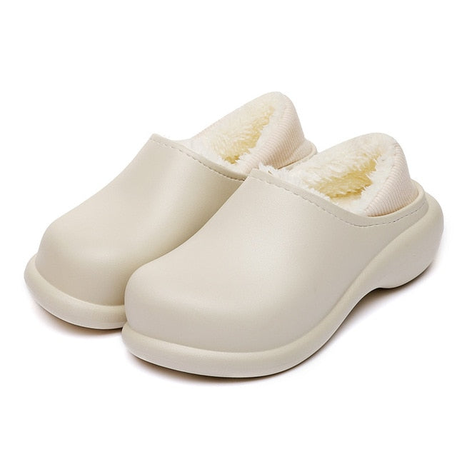 Women Cute Fur Slippers Elastic EVA Winter Shoes