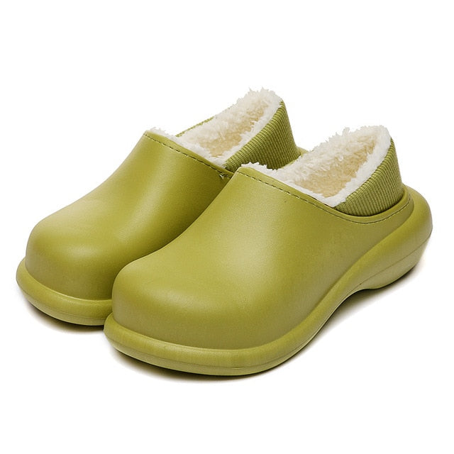 Women Cute Fur Slippers Elastic EVA Winter Shoes