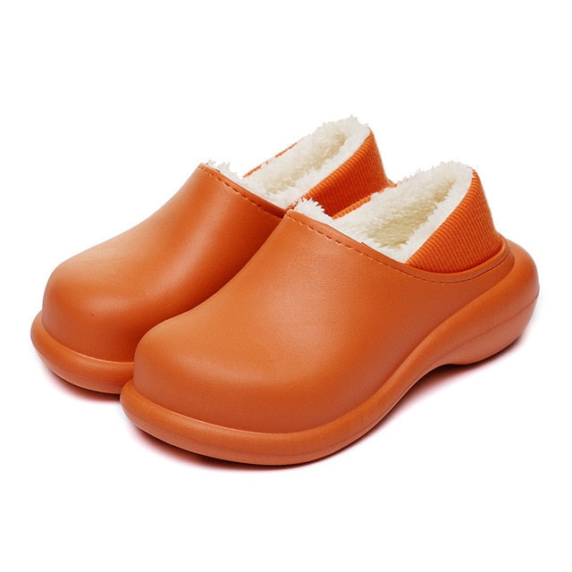 Women Cute Fur Slippers Elastic EVA Winter Shoes