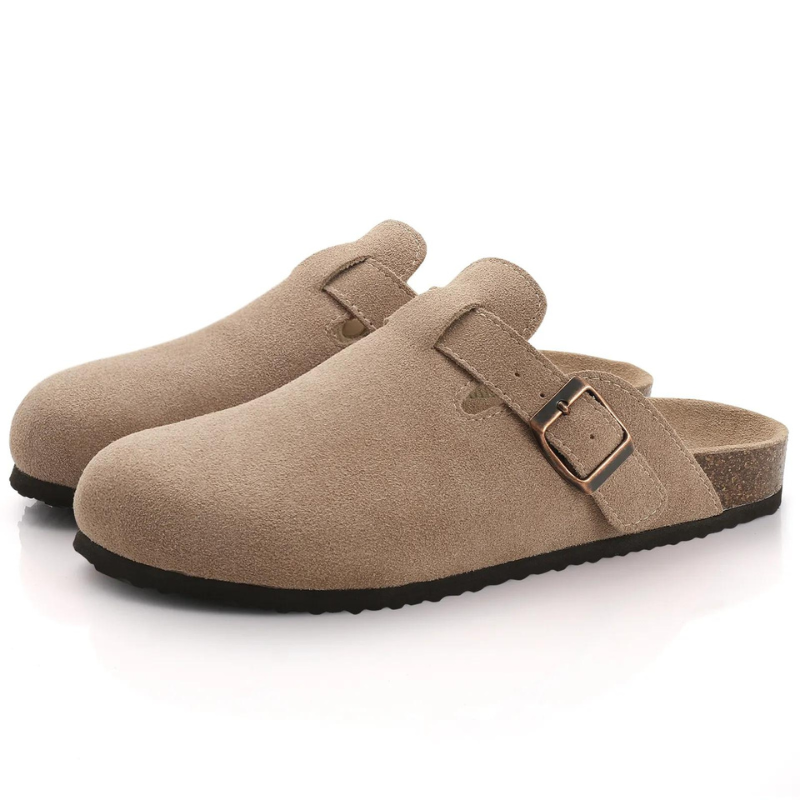 Orthopedic Sandals Women��s Suede Mules Slippers Cork With Arch Support
