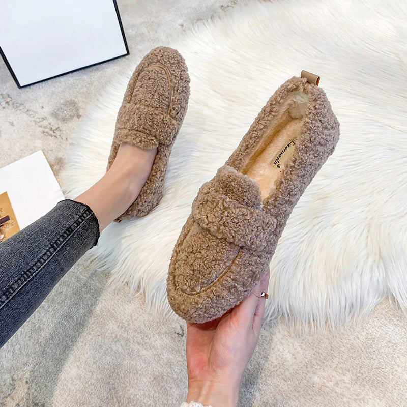 Winter Plush Slip-On Outdoor Loafer Shoes