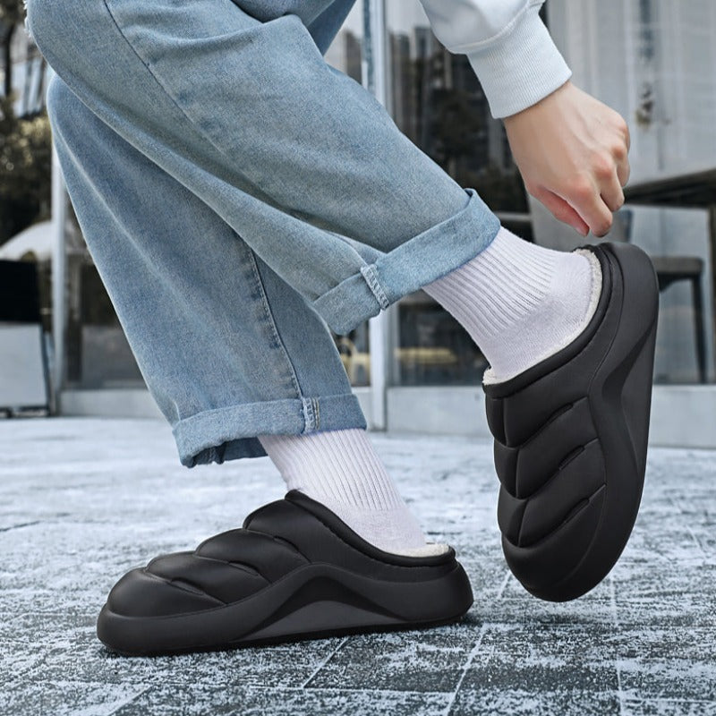 Women Waterproof Winter Slippers Plush Thick Sole