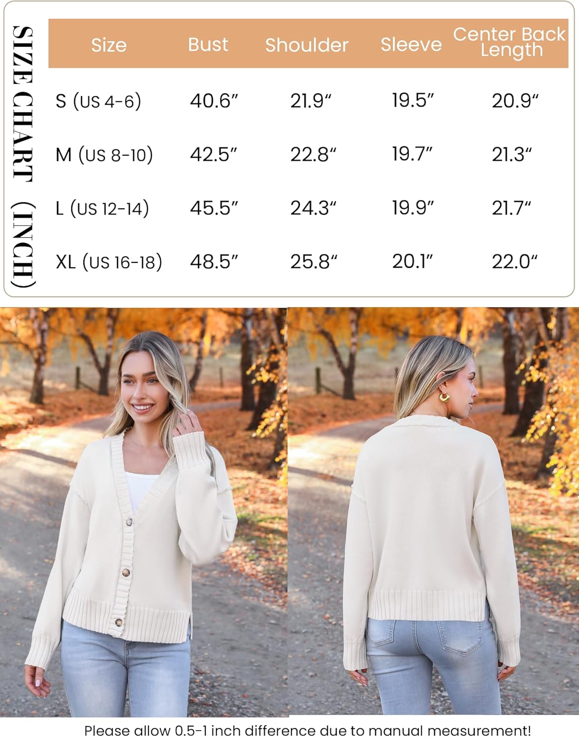 Zeagoo Women's Cropped Cardigan 2024 Fall Button Sweaters