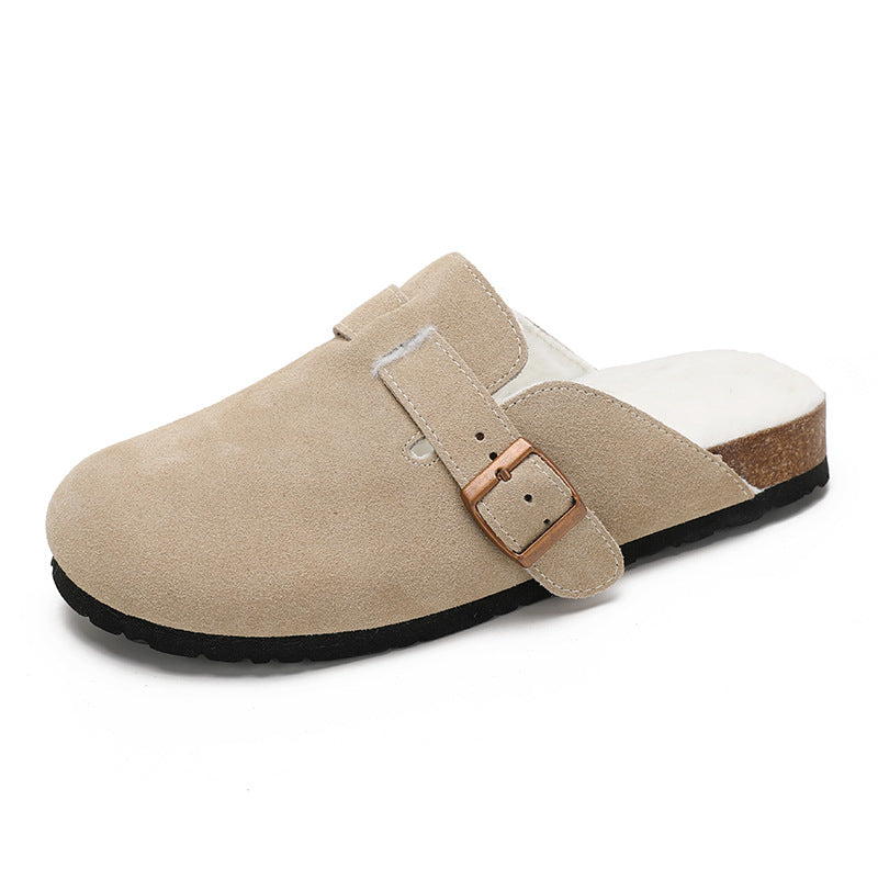 Orthopedic Sandals Women��s Suede Mules Slippers Cork With Arch Support