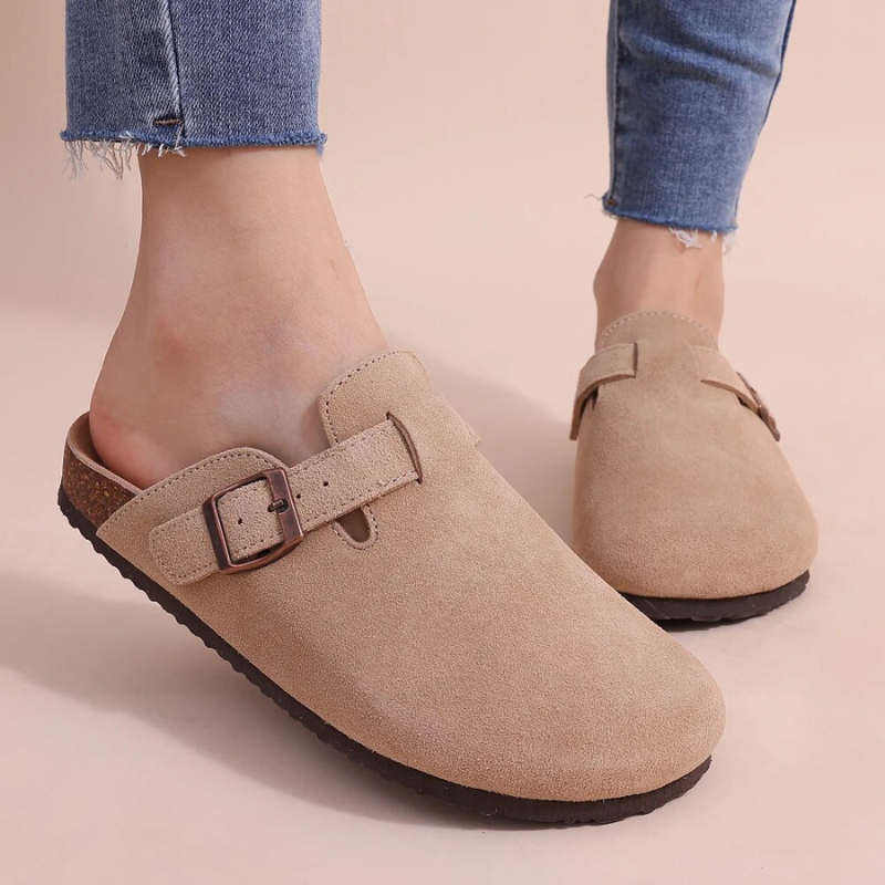 Orthopedic Sandals Women��s Suede Mules Slippers Cork With Arch Support