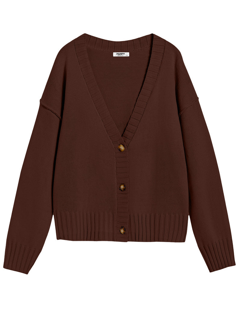 Zeagoo Women's Cropped Cardigan 2024 Fall Button Sweaters