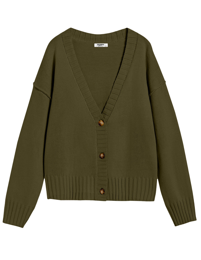 Zeagoo Women's Cropped Cardigan 2024 Fall Button Sweaters