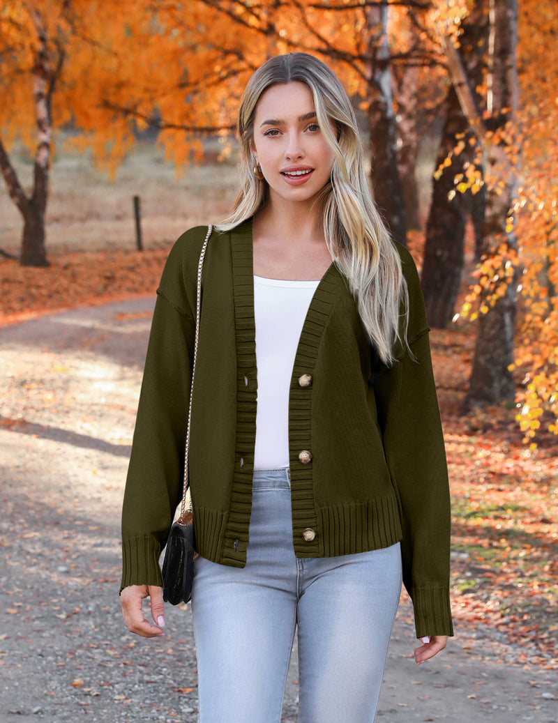 Zeagoo Women's Cropped Cardigan 2024 Fall Button Sweaters