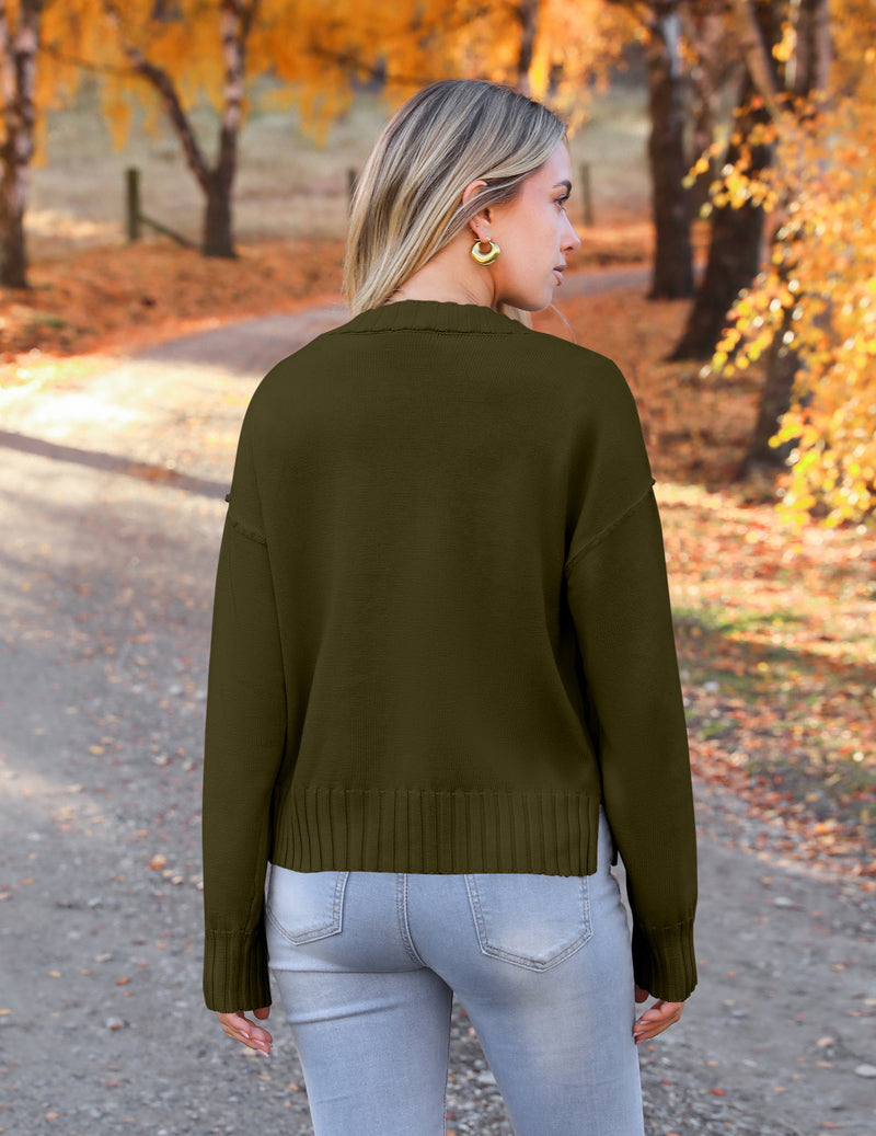 Zeagoo Women's Cropped Cardigan 2024 Fall Button Sweaters