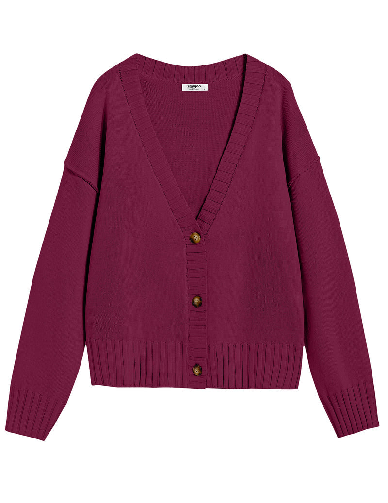 Zeagoo Women's Cropped Cardigan 2024 Fall Button Sweaters