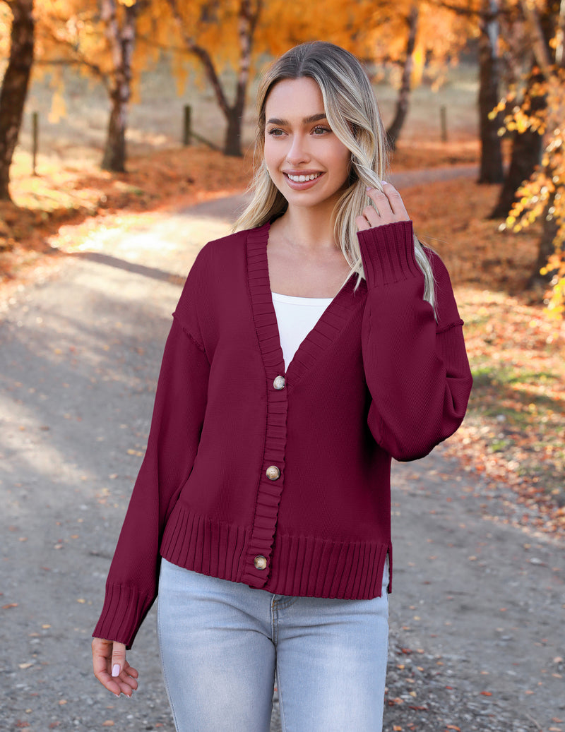 Zeagoo Women's Cropped Cardigan 2024 Fall Button Sweaters