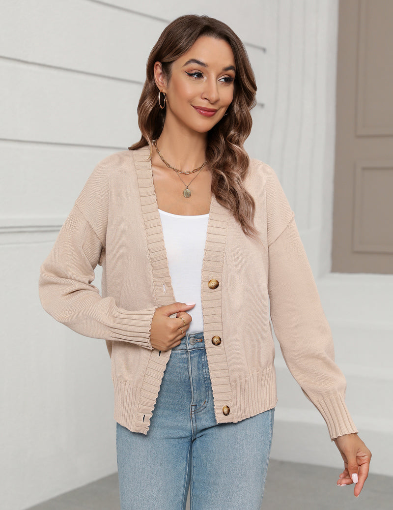 Zeagoo Women's Cropped Cardigan 2024 Fall Button Sweaters