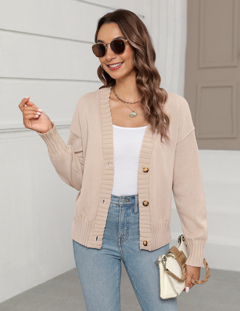 Zeagoo Women's Cropped Cardigan 2024 Fall Button Sweaters