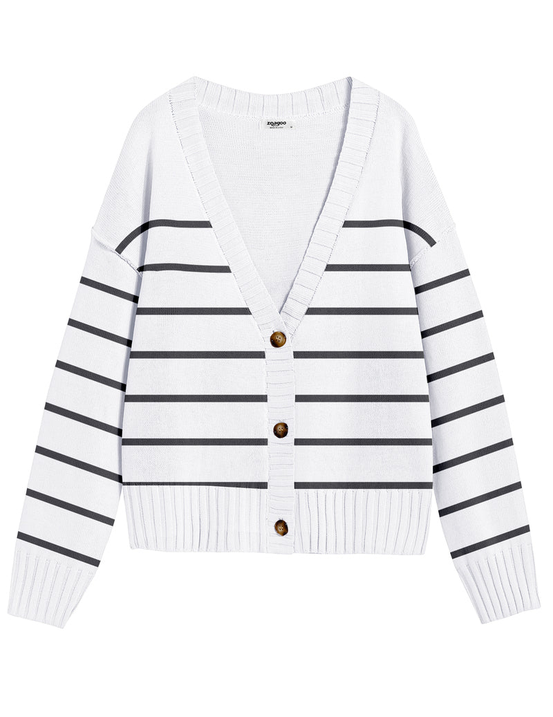 Zeagoo Women's Cropped Cardigan 2024 Fall Button Sweaters