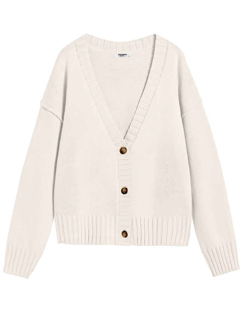 Zeagoo Women's Cropped Cardigan 2024 Fall Button Sweaters