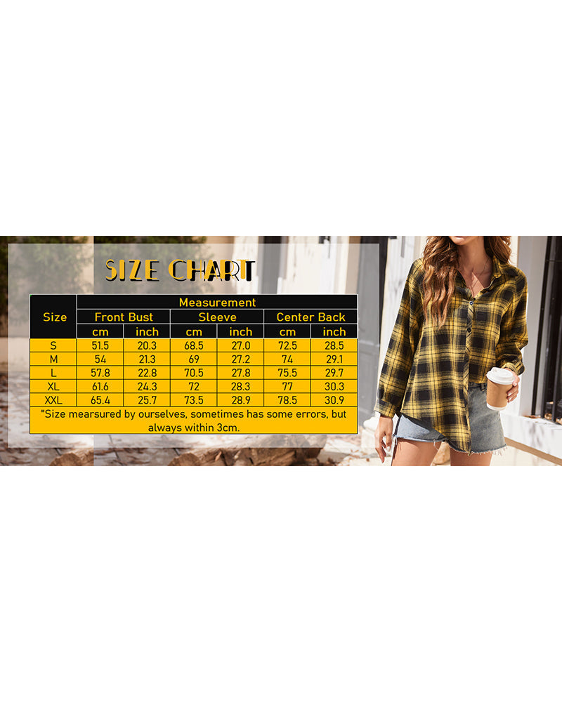 Zeagoo Womens Button Down Blouses Casual Flannel Plaid Shirts Long Sleeve Work Tops