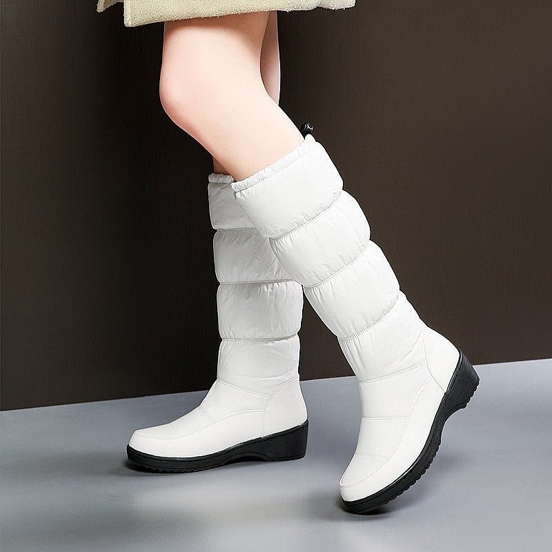 Women Mid-calf Orthopedic Snow Boots Windproofing Slip-on Winter Shoes