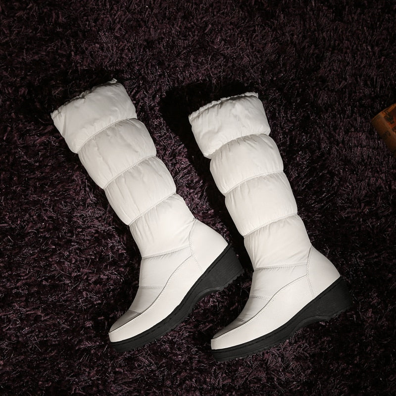 Women Mid-calf Orthopedic Snow Boots Windproofing Slip-on Winter Shoes