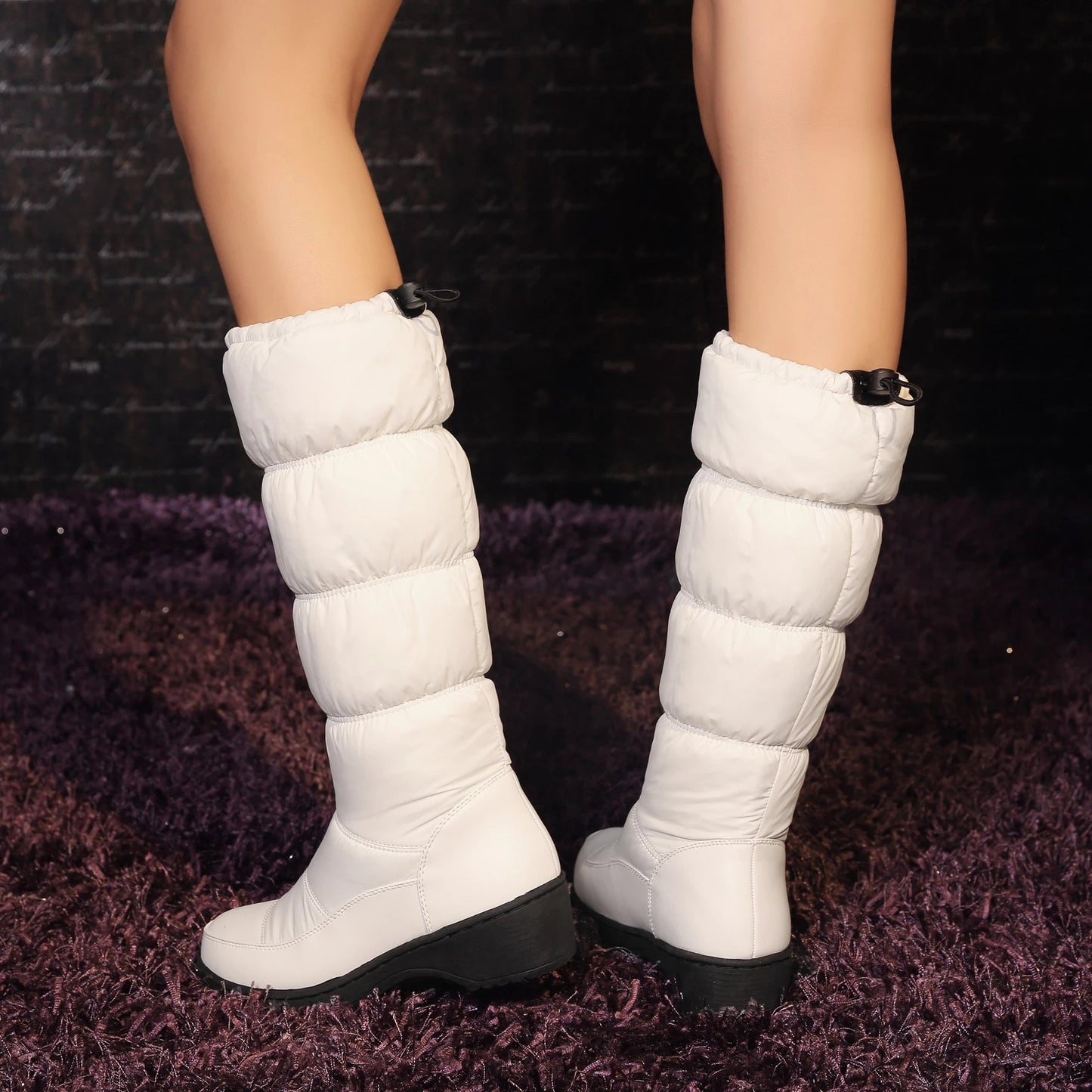 Women Mid-calf Orthopedic Snow Boots Windproofing Slip-on Winter Shoes