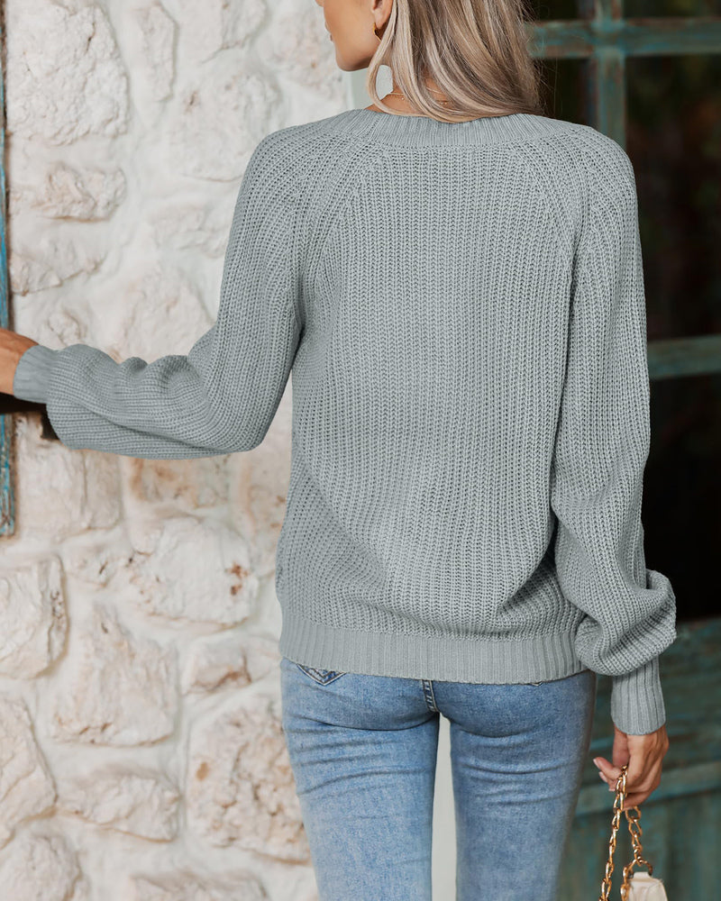 Zeagoo Women's 2023 Fall Chunky Knit Cardigans Open Front Long Sleeve V Neck Button Loose Cardigan Sweaters
