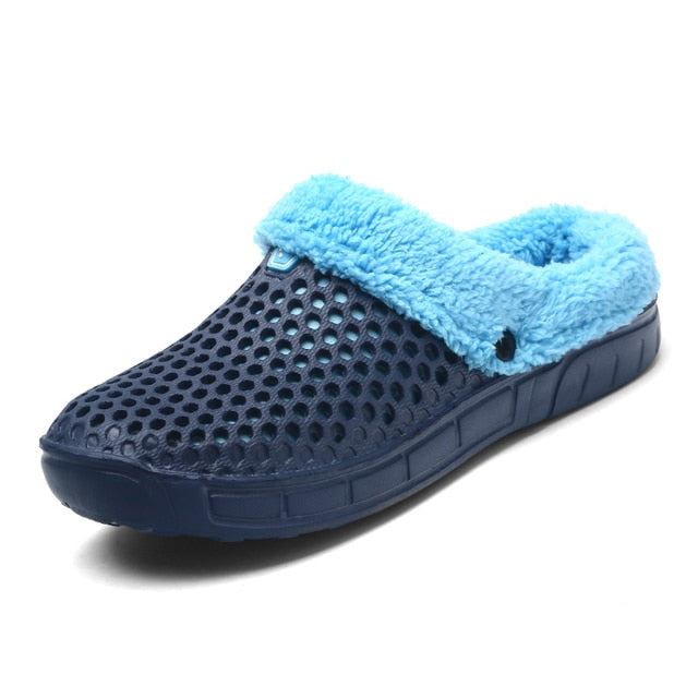 Women Nonslip PU Fur Slippers Family Indoor Slides