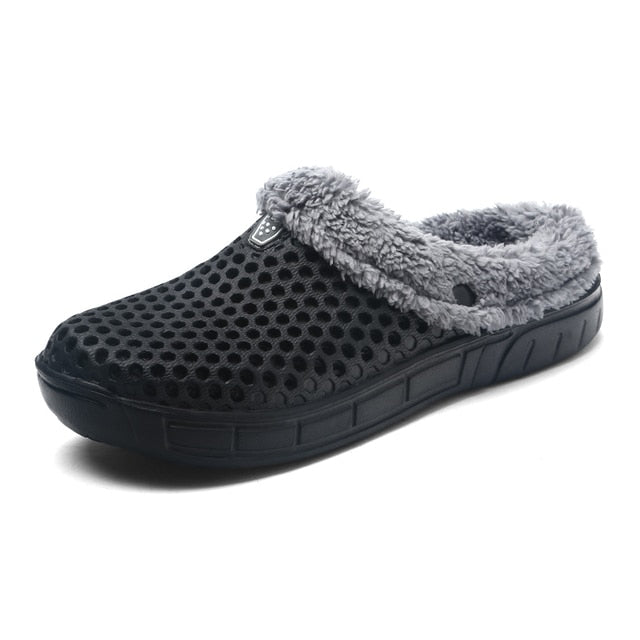 Women Nonslip PU Fur Slippers Family Indoor Slides
