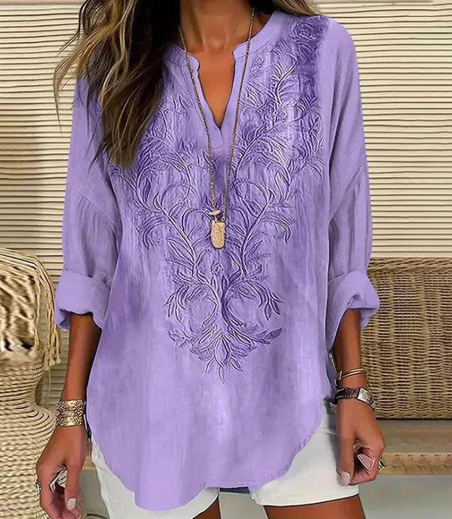 Boho Blue & White Blouse — Free-Spirited Style for Every Season