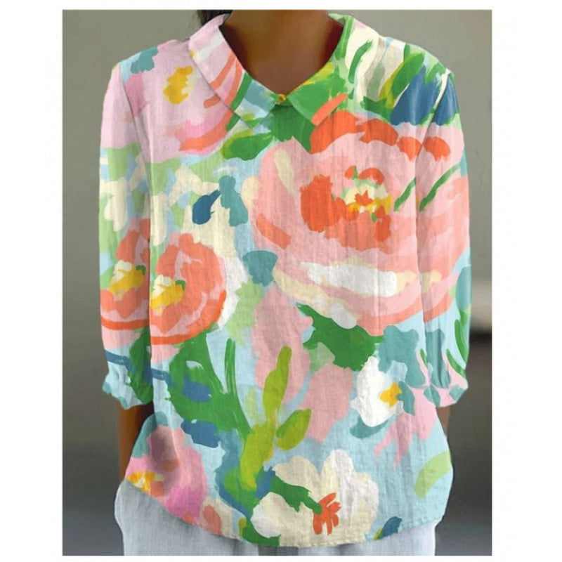 AirFlow Floral Pullover Shirt – Casual & Elegant
