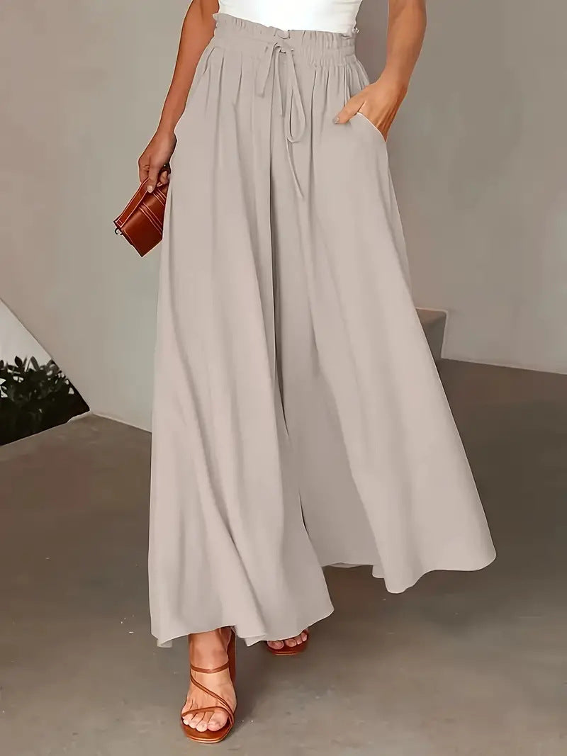 Women's High-Waisted Floral Wide-Leg Pants — Effortless Style & All-Day Comfort
