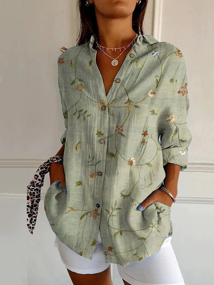 Floral Breeze Cotton-Linen Shirt – Lightweight, Breathable, Effortlessly Chic