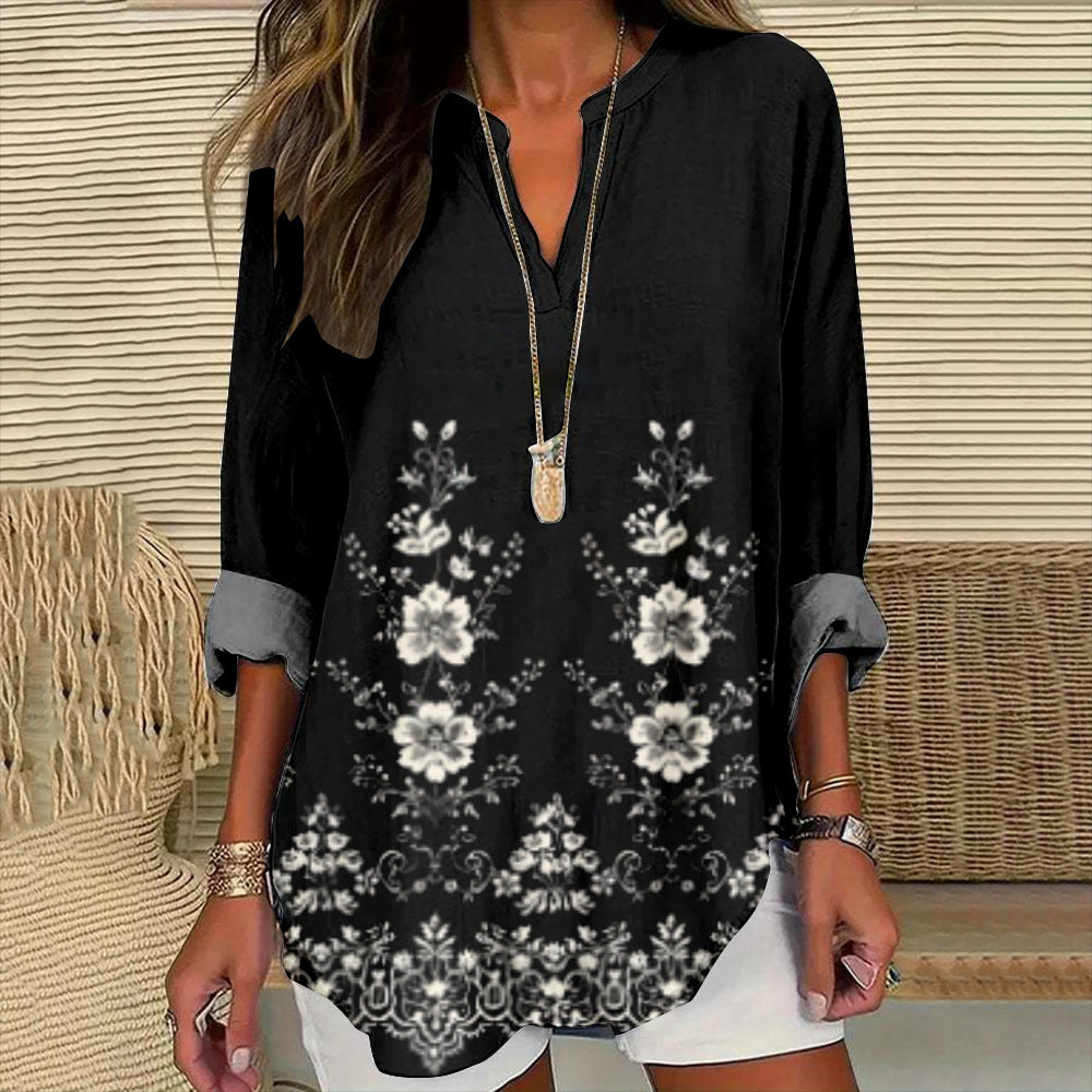 Women's Casual Floral Print Blouse — Lightweight, Stylish & Breezy
