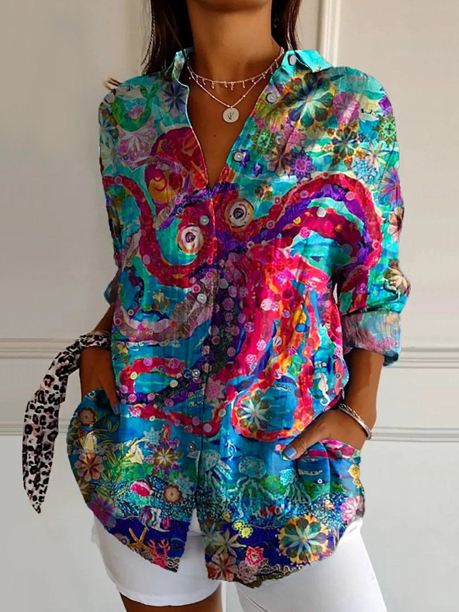 Floral Breeze Cotton-Linen Shirt – Lightweight, Breathable, Effortlessly Chic