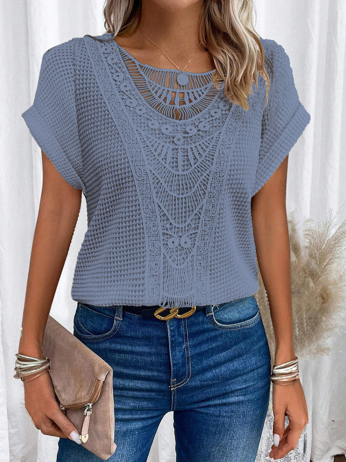 Women's Casual Knit Short-Sleeve T-Shirt — Soft, Lightweight, and Perfect for Summer Wear