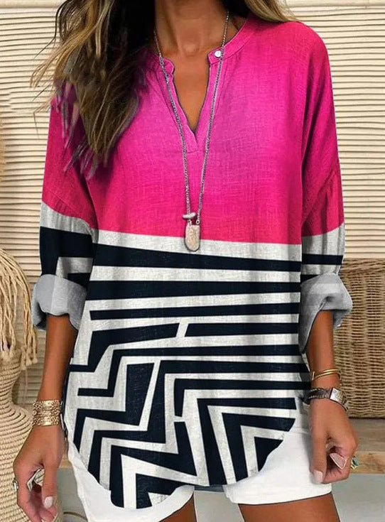 Boho Blue & White Blouse — Free-Spirited Style for Every Season