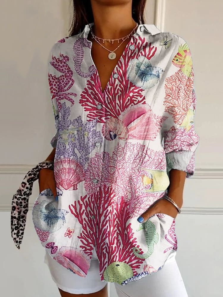 Floral Breeze Cotton-Linen Shirt – Lightweight, Breathable, Effortlessly Chic