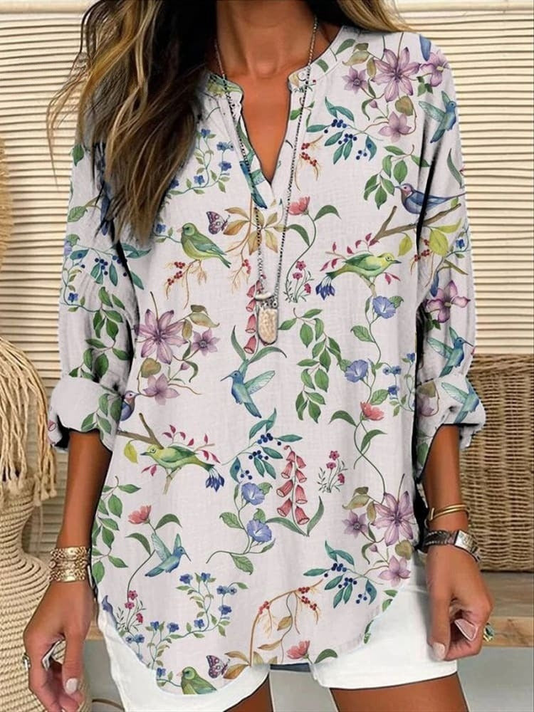 Boho Blue & White Blouse — Free-Spirited Style for Every Season