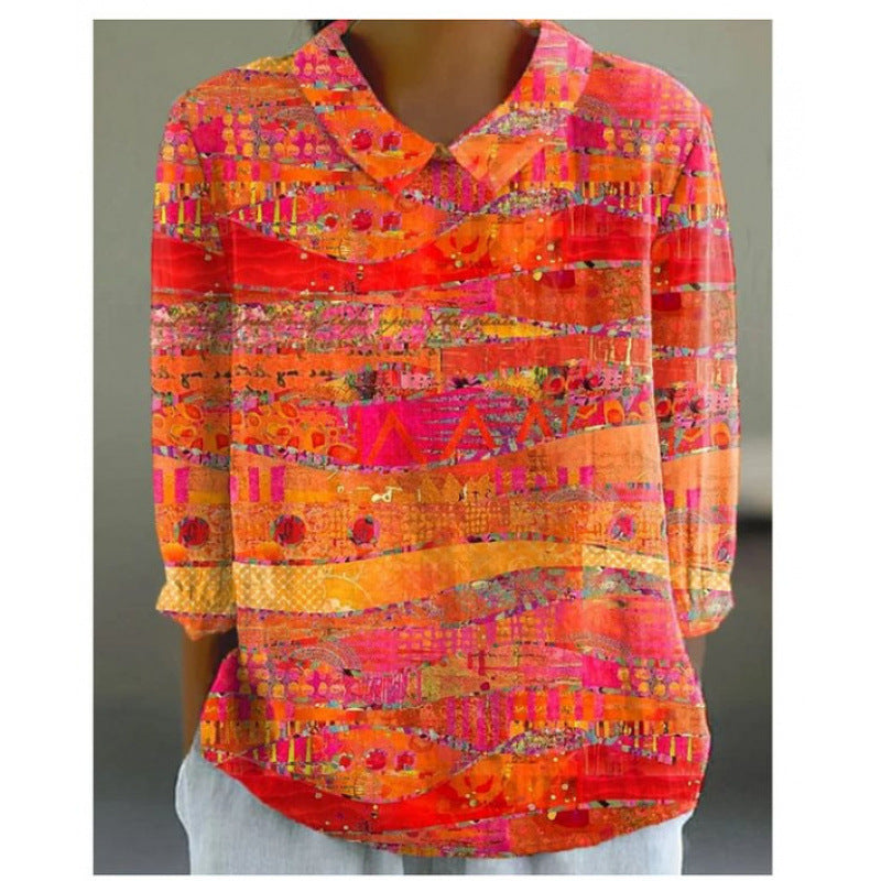 Soft Bloom Relaxed Fit Floral Shirt for Women