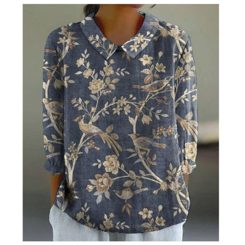 Soft Bloom Relaxed Fit Floral Shirt for Women