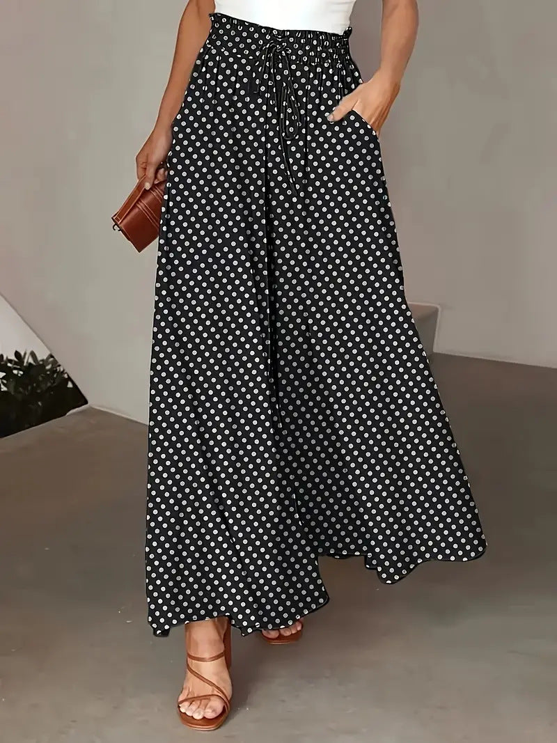 Women's High-Waisted Floral Wide-Leg Pants — Effortless Style & All-Day Comfort